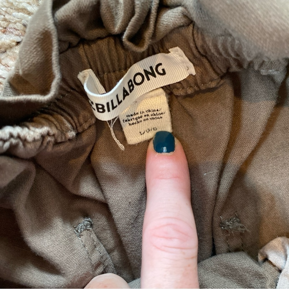 Billabong Sun Dialed Paperbag Shorts Womens Large Sage High Waist - Picture 6 of 6
